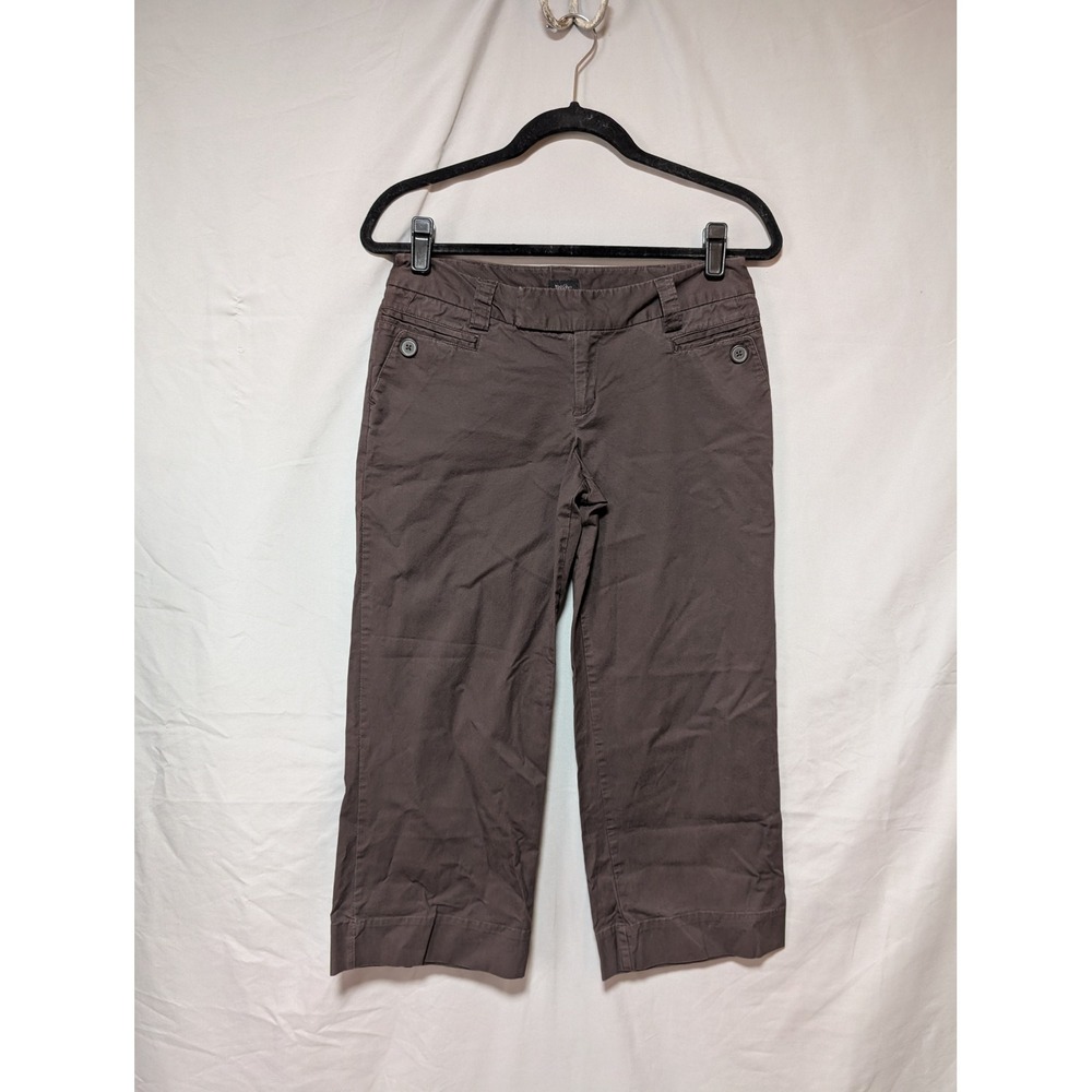 Mossimo Women's Brown Cropped Flare Dress Pants Capri Slacks Size‎ 4